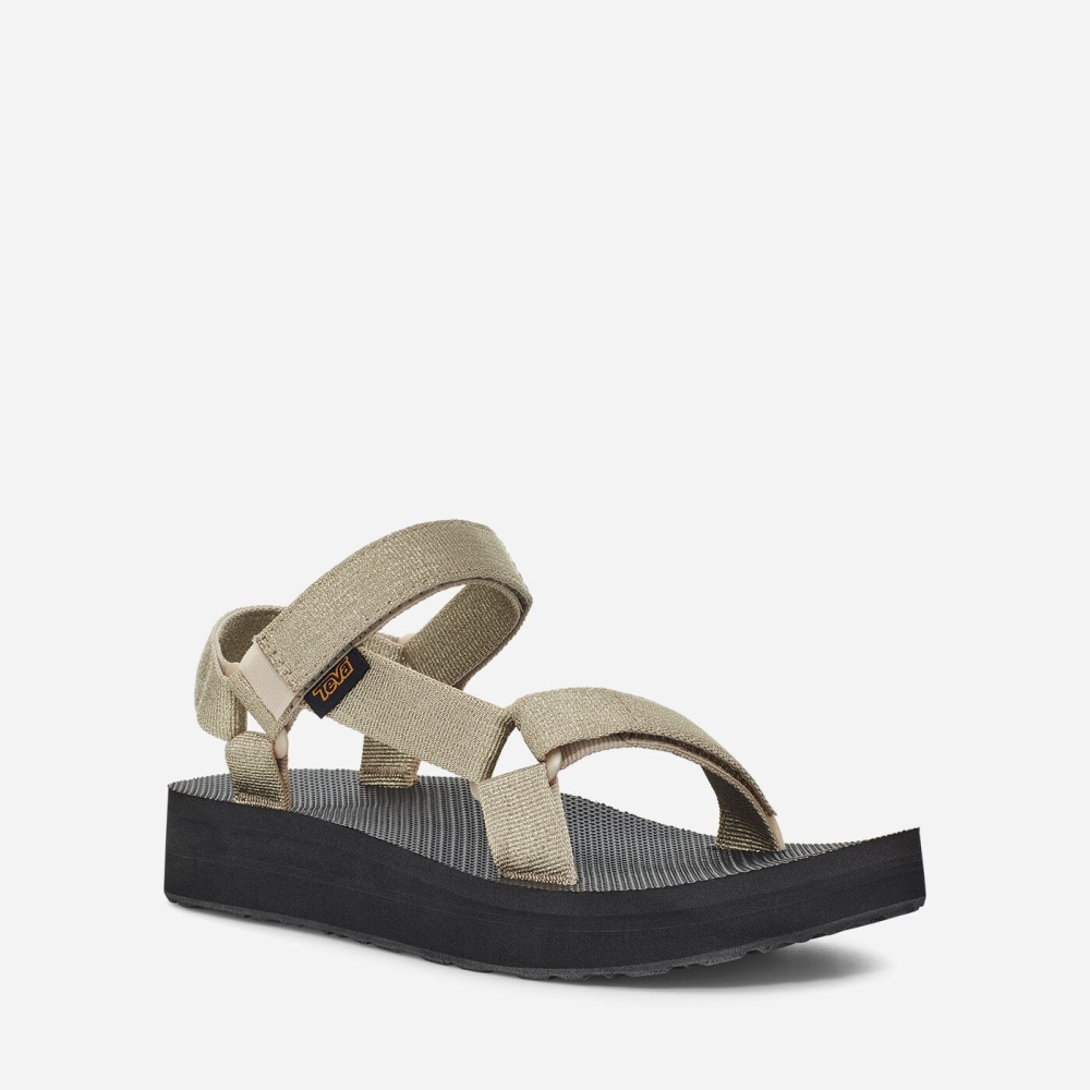 Teva Midform Universal - Women's Teva Sandals - Metal / Black | India (QBZX04186)